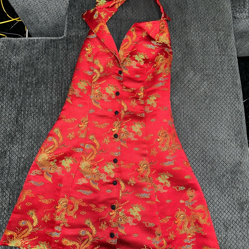 Dragon/ Asian themed Halter Top Dress